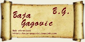 Baja Gagović vizit kartica